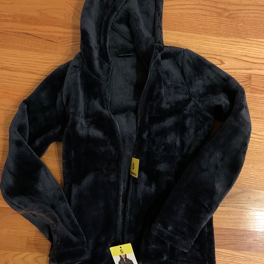 Cozy soft 32 degree plush jacket black, sz Sm